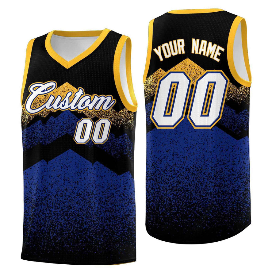 Custom Black Royal Mountain Fade Quick-Drying Gradient Fashion Uniform Basketball Jersey | BuyFootballJersey