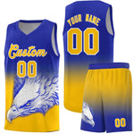 Custom Royal Yellow Eagle Pattern Graffiti Pattern Sports Uniform Basketball Jersey | BuyFootballJersey