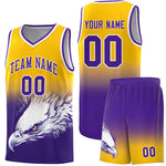 Custom Yellow Purple Eagle Pattern Graffiti Pattern Sports Uniform Basketball Jersey | BuyFootballJersey