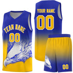 Custom Royal Yellow Eagle Pattern Graffiti Pattern Sports Uniform Basketball Jersey | BuyFootballJersey