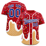 Custom Red Ice Cream Cone Graffiti Pattern Fashion Baseball Jersey | BuyFootballJersey