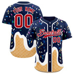 Custom Navy Ice Cream Cone Graffiti Pattern Fashion Baseball Jersey | BuyFootballJersey