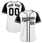 Custom White Black Stripe Fashion Raglan Sleeves Baseball Jersey | BuyFootballJersey