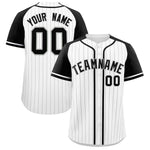 Custom White Black Stripe Fashion Raglan Sleeves Baseball Jersey | BuyFootballJersey