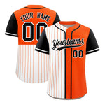 Custom White Orange and Black Pinstripe Personalized Raglan Sleeves Baseball Jersey | BuyFootballJersey