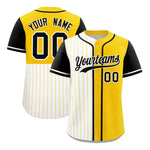Custom White Gold and Black Pinstripe Personalized Raglan Sleeves Baseball Jersey | BuyFootballJersey