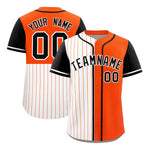 Custom White Orange and Black Pinstripe Personalized Raglan Sleeves Baseball Jersey | BuyFootballJersey