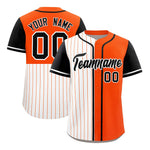 Custom White Orange and Black Pinstripe Personalized Raglan Sleeves Baseball Jersey | BuyFootballJersey