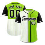 Custom White Neon Green and Black Pinstripe Personalized Raglan Sleeves Baseball Jersey | BuyFootballJersey