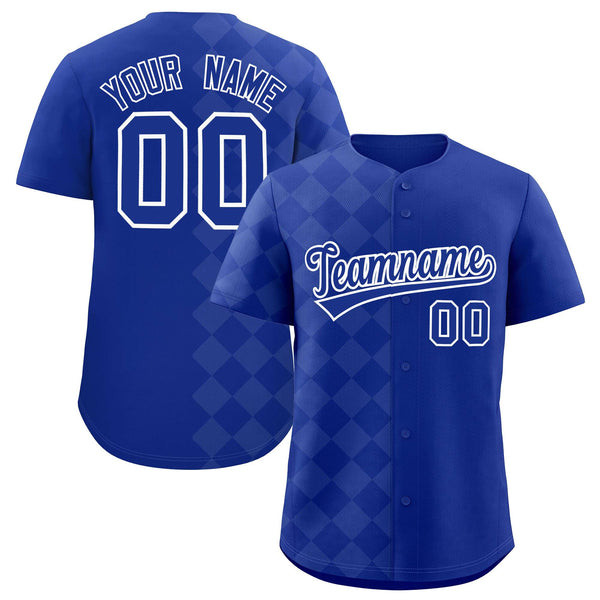 Custom Royal Rhombus Design Baseball Jersey | BuyFootballJersey