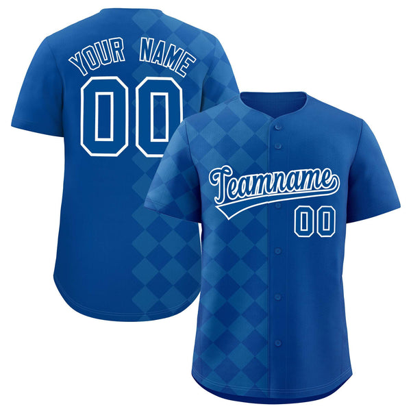 Custom Royal Rhombus Design Baseball Jersey | BuyFootballJersey