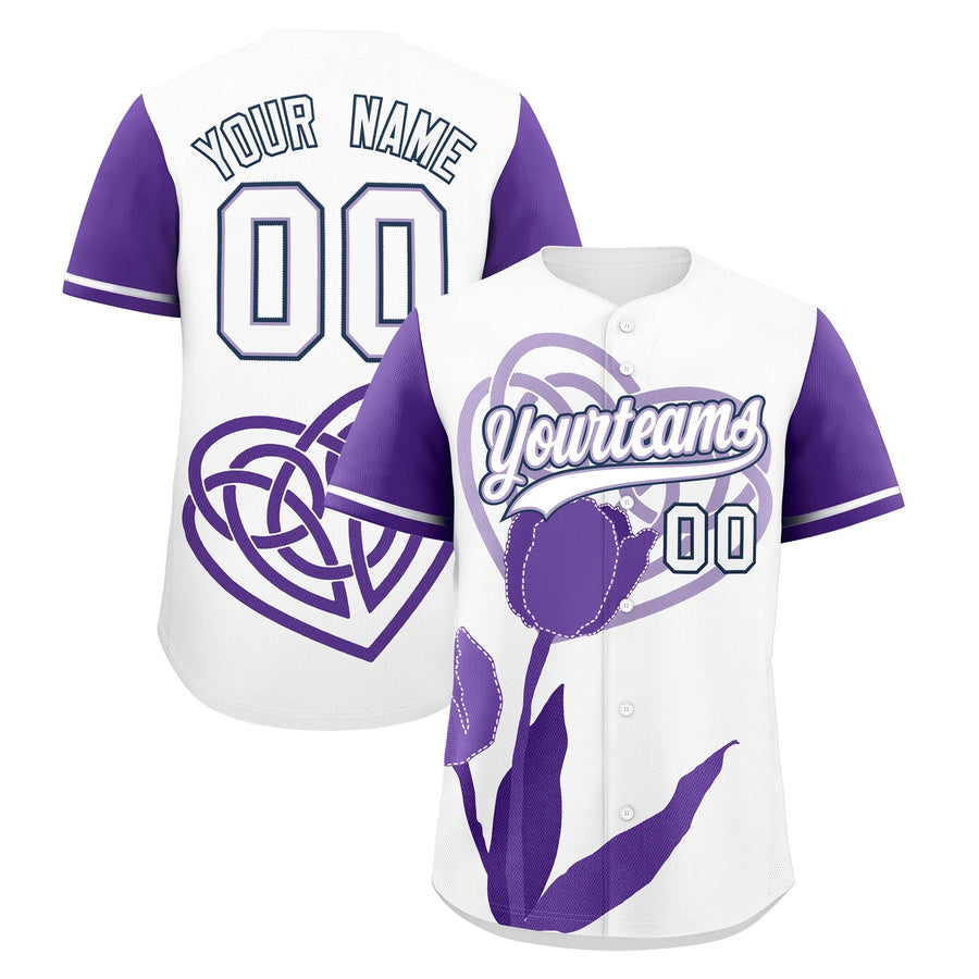 Custom White Light Purple Mother's Day Style Graffiti Pattern Quick Dry Personalized Gift for Mom Baseball Jersey | BuyFootballJersey