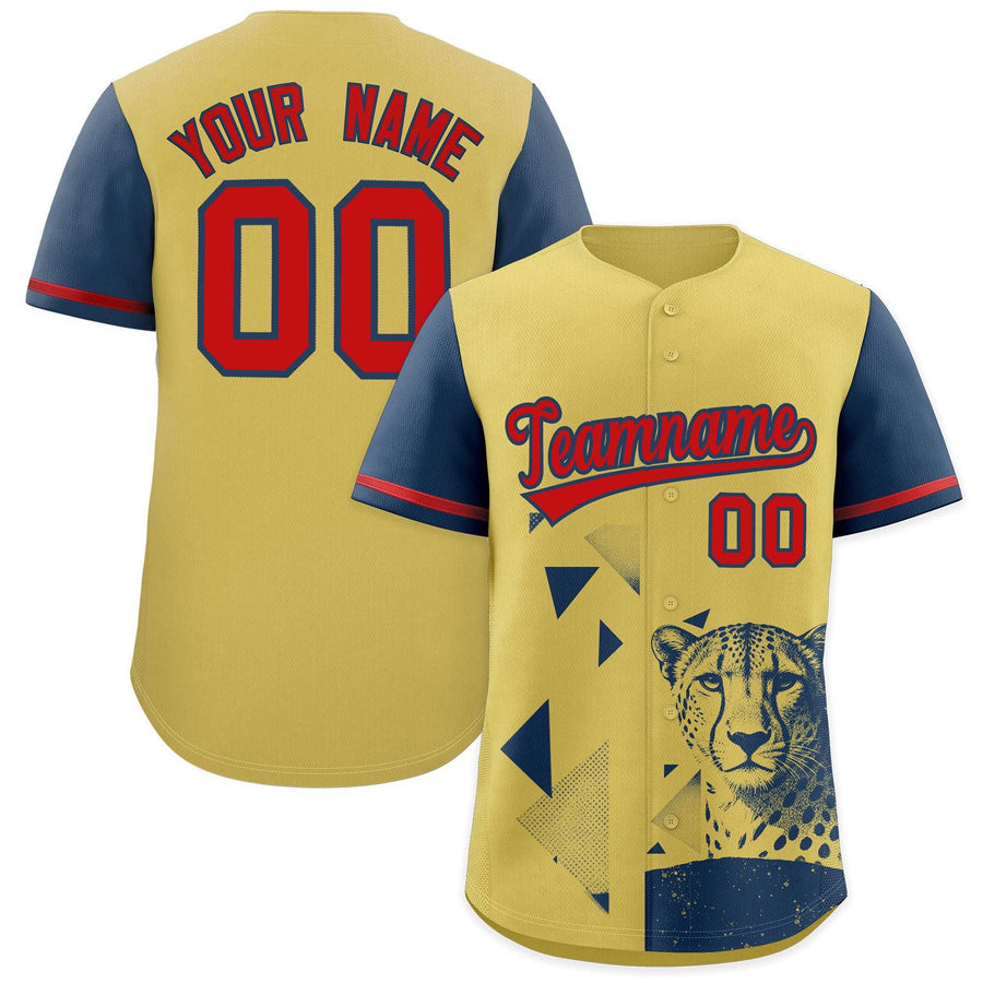 Custom Midnight Blue Old Gold Raptor Series Raglan Sleeves Lightweight Baseball Jersey | BuyFootballJersey