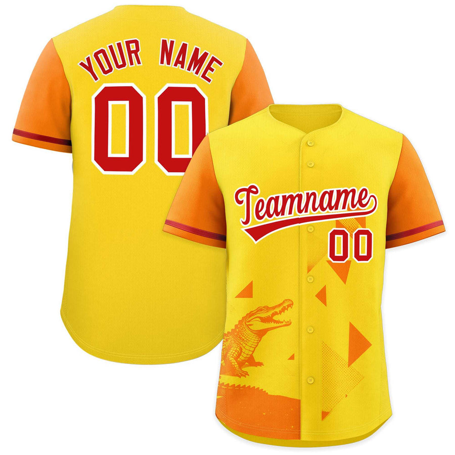 Custom Orange Gold Raptor Series Raglan Sleeves Casual Sports Baseball Jersey | BuyFootballJersey