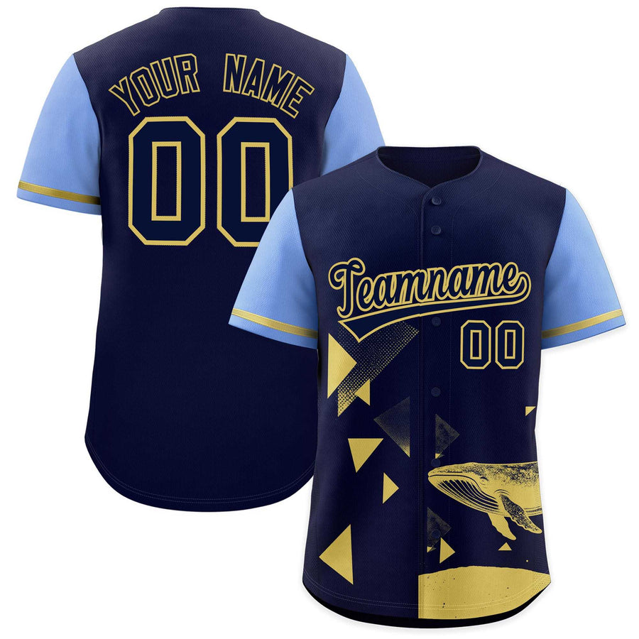 Custom Light Blue Navy Raptor Series Raglan Sleeves Casual Sports Baseball Jersey | BuyFootballJersey