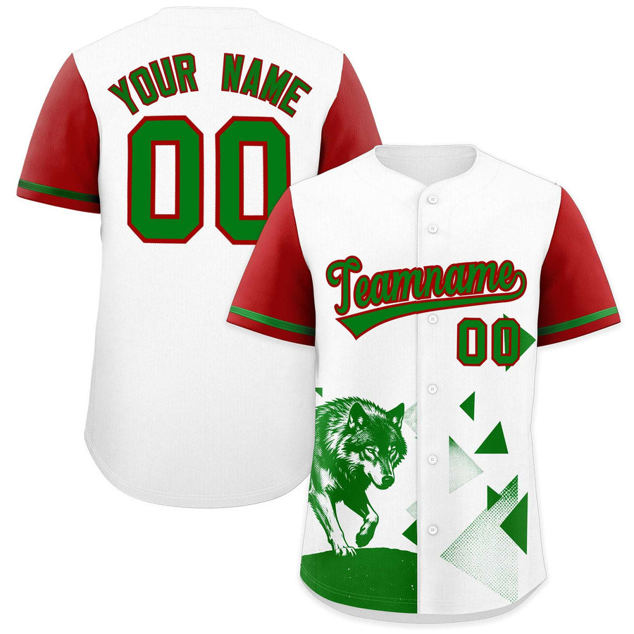 Custom Red White Raptor Series Raglan Sleeves Drapable Baseball Jersey | BuyFootballJersey