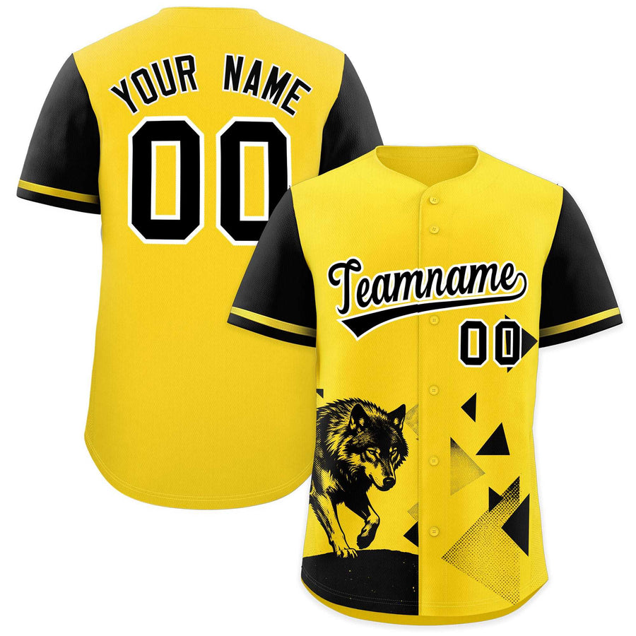 Custom Black Gold Raptor Series Raglan Sleeves Wrinkle-Resistant Baseball Jersey | BuyFootballJersey