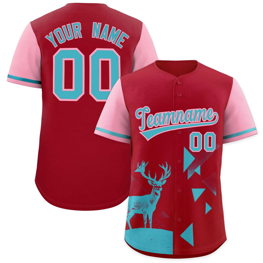Custom Light Pink Scarlet Raptor Series Raglan Sleeves Drapable Baseball Jersey | BuyFootballJersey