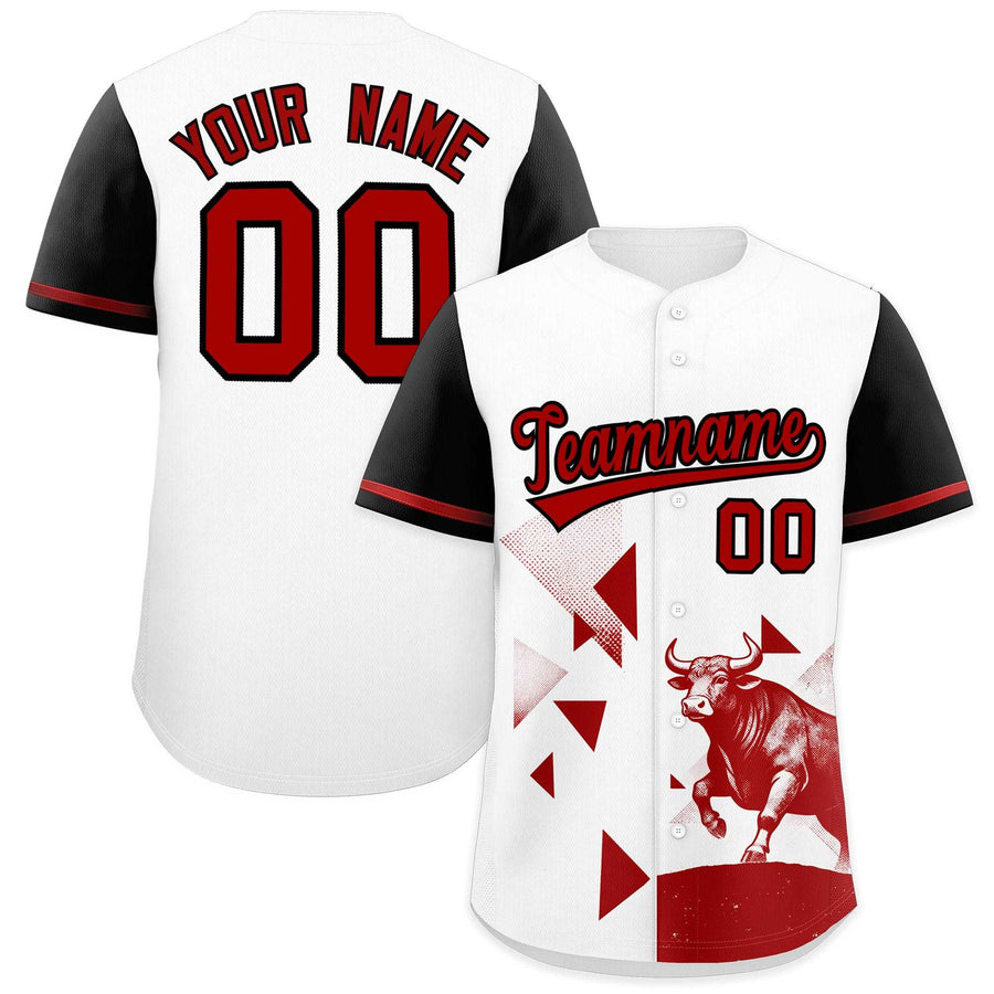 Custom Black White Raptor Series Raglan Sleeves Wrinkle-Resistant Baseball Jersey | BuyFootballJersey
