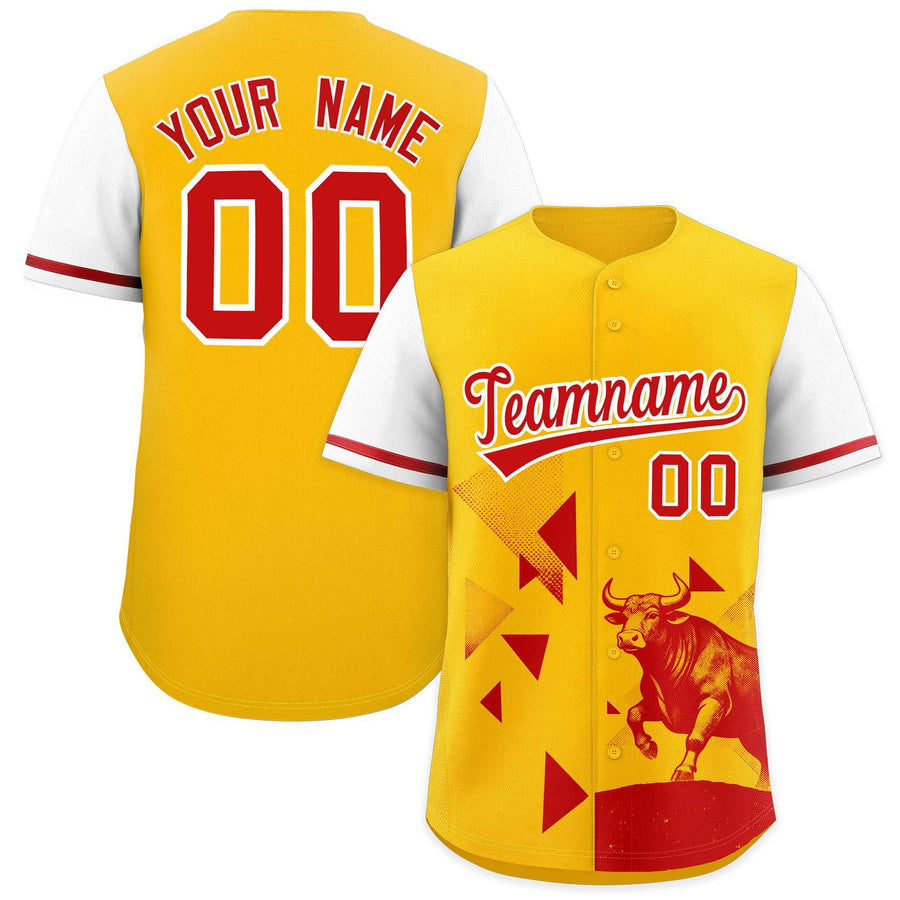 Custom White Yellow Raptor Series Raglan Sleeves Casual Sports Baseball Jersey | BuyFootballJersey