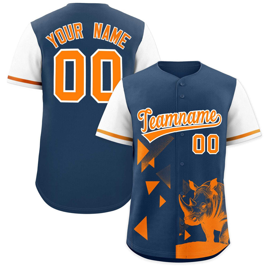 Custom White Midnight Blue Raptor Series Raglan Sleeves Casual Sports Baseball Jersey | BuyFootballJersey