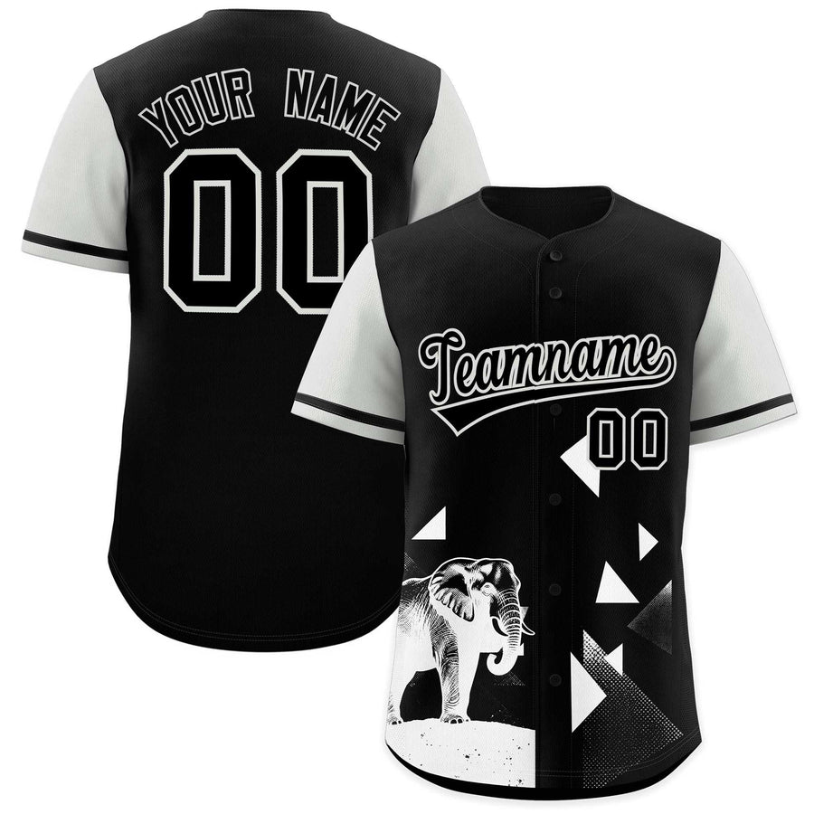 Custom Gray Black Raptor Series Raglan Sleeves Drapable Baseball Jersey | BuyFootballJersey
