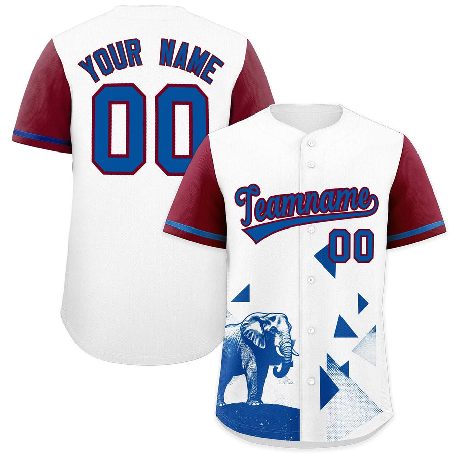 Custom Crimson White Raptor Series Raglan Sleeves Wrinkle-Resistant Baseball Jersey | BuyFootballJersey