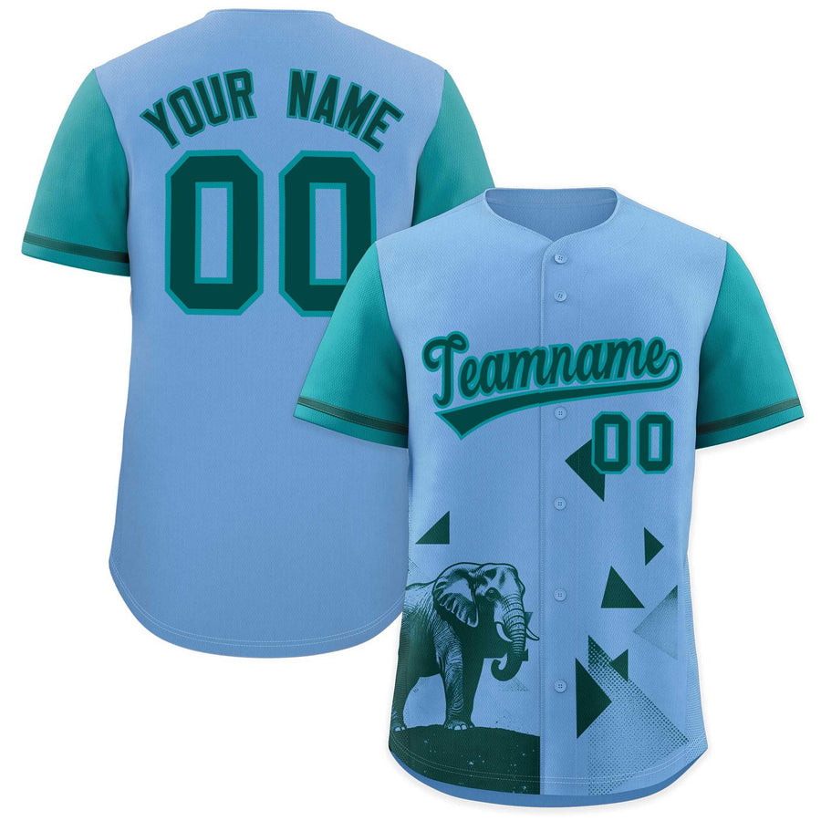 Custom Aqua Light Blue Raptor Series Raglan Sleeves Casual Sports Baseball Jersey | BuyFootballJersey
