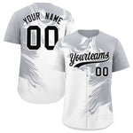 Custom Gray White Personalized Ink Pattern Baseball Jersey | BuyFootballJersey
