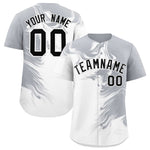 Custom Gray White Personalized Ink Pattern Baseball Jersey | BuyFootballJersey