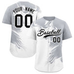 Custom Gray White Personalized Ink Pattern Baseball Jersey | BuyFootballJersey