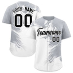 Custom Gray White Personalized Ink Pattern Baseball Jersey | BuyFootballJersey