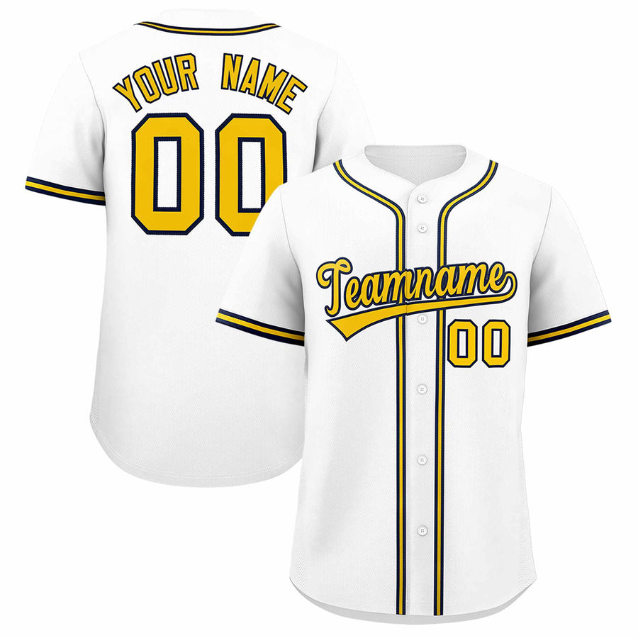 Custom White Classic Style Baseball Jersey | BuyFootballJersey
