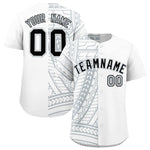 Custom White Silver Split Fashion Tribal Pattern Baseball Jersey | BuyFootballJersey