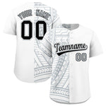 Custom White Silver Split Fashion Tribal Pattern Baseball Jersey | BuyFootballJersey