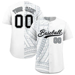 Custom White Silver Split Fashion Tribal Pattern Baseball Jersey | BuyFootballJersey