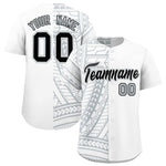 Custom White Silver Split Fashion Tribal Pattern Baseball Jersey | BuyFootballJersey
