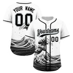 Custom White Wave Graffiti Pattern Baseball Jersey | BuyFootballJersey