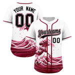 Custom White Wave Graffiti Pattern Baseball Jersey | BuyFootballJersey