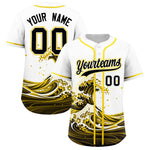 Custom White Wave Graffiti Pattern Baseball Jersey | BuyFootballJersey