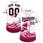 Custom White Wave Graffiti Pattern Baseball Jersey | BuyFootballJersey