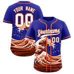 Custom Royal Wave Graffiti Pattern Baseball Jersey | BuyFootballJersey