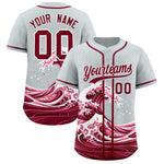 Custom Silver Wave Graffiti Pattern Baseball Jersey | BuyFootballJersey