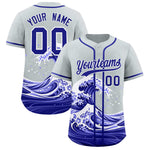 Custom Silver Wave Graffiti Pattern Baseball Jersey | BuyFootballJersey