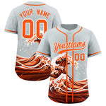 Custom Silver Wave Graffiti Pattern Baseball Jersey | BuyFootballJersey