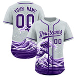 Custom Silver Wave Graffiti Pattern Baseball Jersey | BuyFootballJersey