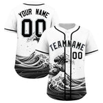 Custom White Wave Graffiti Pattern Baseball Jersey | BuyFootballJersey