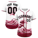 Custom White Wave Graffiti Pattern Baseball Jersey | BuyFootballJersey