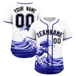 Custom White Wave Graffiti Pattern Baseball Jersey | BuyFootballJersey