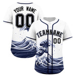 Custom White Wave Graffiti Pattern Baseball Jersey | BuyFootballJersey